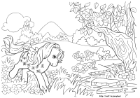 A coloring page of my little pony